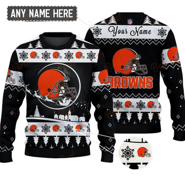 Cleveland Browns NFL Ugly Christmas Sweater - Name Customized