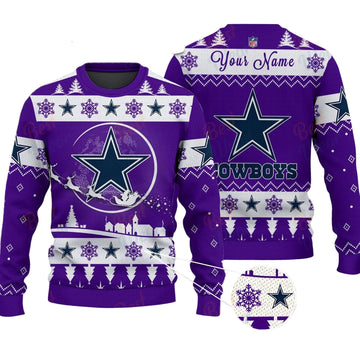 Dallas Cowboys NFL Ugly Christmas Sweater - Name Customized