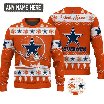 Dallas Cowboys NFL Ugly Christmas Sweater - Name Customized