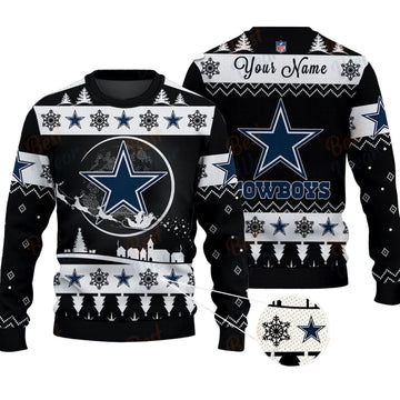 Dallas Cowboys NFL Ugly Christmas Sweater - Name Customized