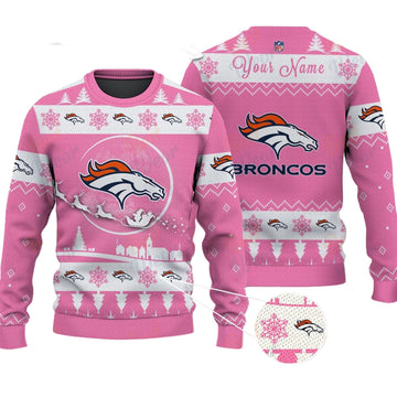 Denver Broncos NFL Ugly Christmas Sweater - Name Customized