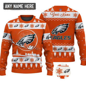 Philadelphia Eagles NFL Ugly Christmas Sweater - Name Customized