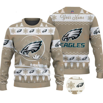 Philadelphia Eagles NFL Ugly Christmas Sweater - Name Customized