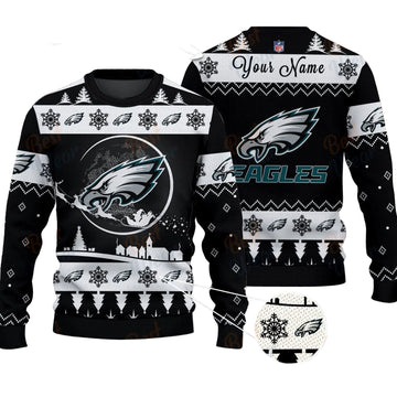Philadelphia Eagles NFL Ugly Christmas Sweater - Name Customized
