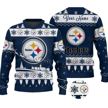 Pittsburgh Steelers NFL Ugly Christmas Sweater - Name Customized