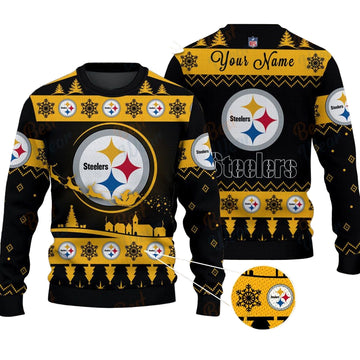Pittsburgh Steelers NFL Ugly Christmas Sweater - Name Customized