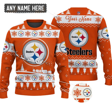 Pittsburgh Steelers NFL Ugly Christmas Sweater - Name Customized