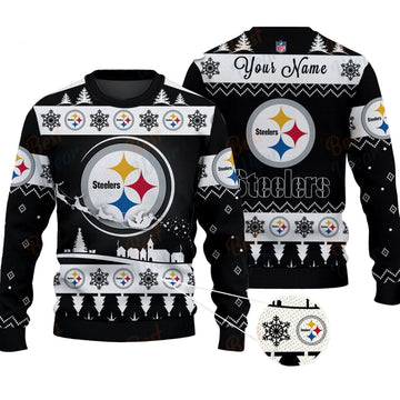Pittsburgh Steelers NFL Ugly Christmas Sweater - Name Customized