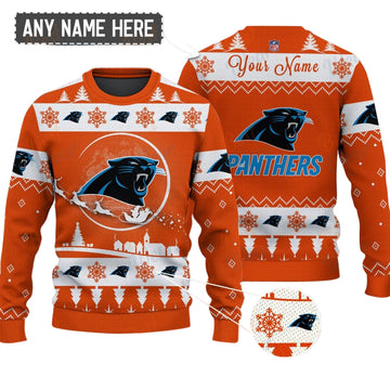 Carolina Panthers NFL Ugly Christmas Sweater - Name Customized
