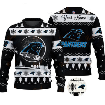 Carolina Panthers NFL Ugly Christmas Sweater - Name Customized