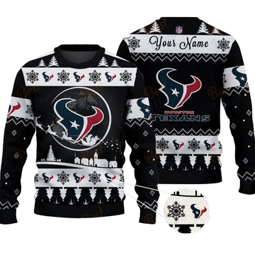 Houston Texans NFL Ugly Christmas Sweater - Name Customized