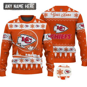 Kansas City Chiefs NFL Ugly Christmas Sweater - Name Customized
