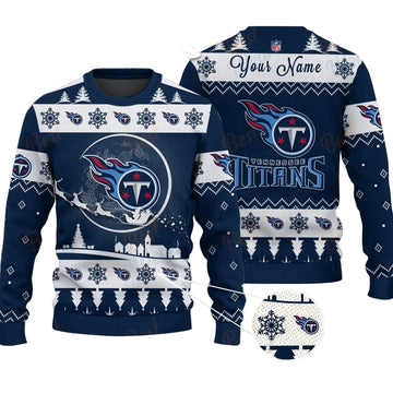 Tennessee Titans NFL Ugly Christmas Sweater - Name Customized