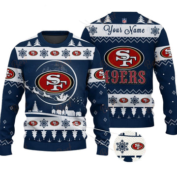 San Francisco 49ers NFL Ugly Christmas Sweater - Name Customized