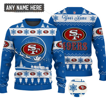 San Francisco 49ers NFL Ugly Christmas Sweater - Name Customized