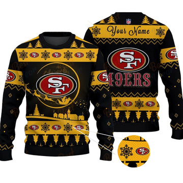 San Francisco 49ers NFL Ugly Christmas Sweater - Name Customized