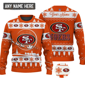 San Francisco 49ers NFL Ugly Christmas Sweater - Name Customized