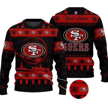 San Francisco 49ers NFL Ugly Christmas Sweater - Name Customized
