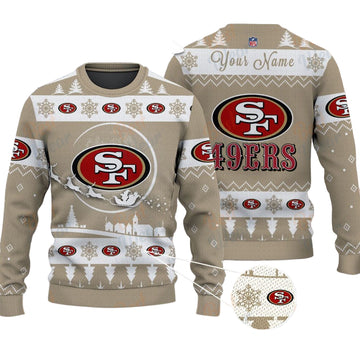 San Francisco 49ers NFL Ugly Christmas Sweater - Name Customized