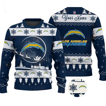 Los Angeles Chargers NFL Ugly Christmas Sweater - Name Customized
