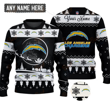Los Angeles Chargers NFL Ugly Christmas Sweater - Name Customized