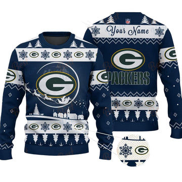 Green Bay Packers NFL Ugly Christmas Sweater - Name Customized