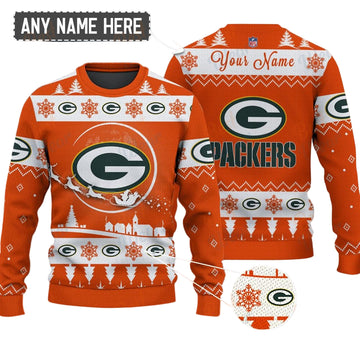 Green Bay Packers NFL Ugly Christmas Sweater - Name Customized