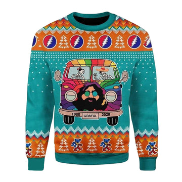 Merry Xmas Grateful Dead Bus Awesome Gift For Christmas Ugly Christmas Sweater