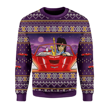 Merry Christmas Prince Little Red Corvette For Unisex Ugly Christmas Sweater, All Over Print Sweatshirt