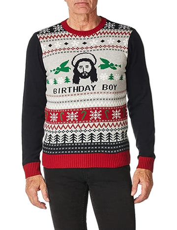 God Jesus Pattern Birthday Boy Gift For Christmas Ugly Christmas Sweater