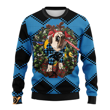 Ugly Christmas Sweater Carolina-Panthers, Pub Dog Blue/Black