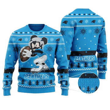 Ugly Christmas Sweater Carolina-Panthers, Graphics Mouse Blue/Black