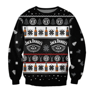 Jack Daniels Ugly Christmas Sweater, All Over Print Sweatshirt