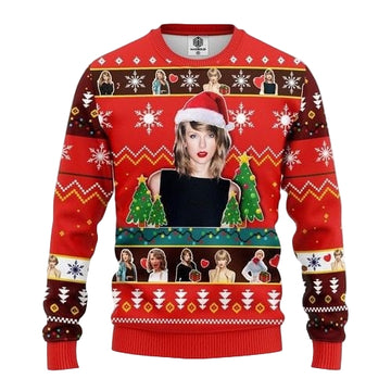 Taylor Swift Ugly Christmas Sweater, All Over Print Sweatshirt