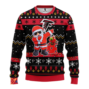 Ugly Christmas Sweater Atlanta-Falcons, Santa Claus Red/Black