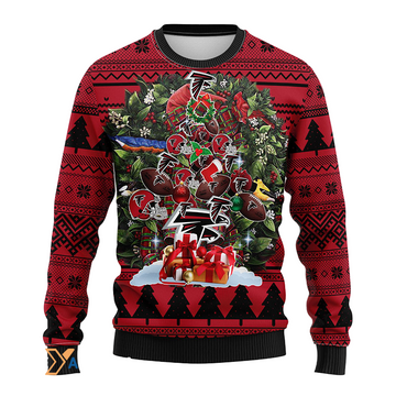 Ugly Christmas Sweater Atlanta-Falcons, Tree Black/Red