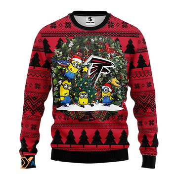 Ugly Christmas Sweater Atlanta-Falcons, Minion Red/Black