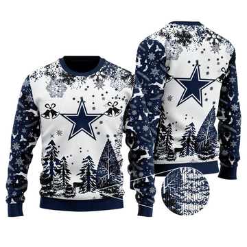 Ugly Christmas Sweater Dallas-Cowboys, America's Team White/Blue