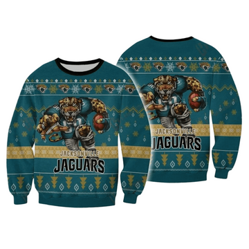 Ugly Christmas Sweater Jacksonville-Jaguars, Duuuval! Green/Yellow