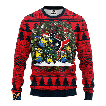 Ugly Christmas Sweater Houston-Texans, Minion Red/Black