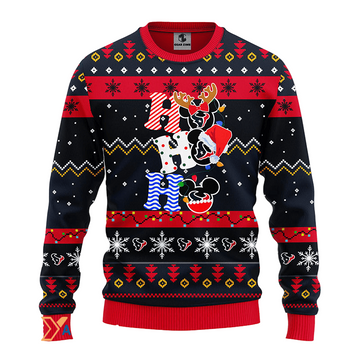 Ugly Christmas Sweater Houston-Texans, HoHoHo Graphics Mouse Red/Black