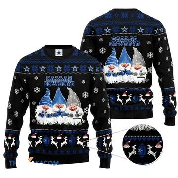 Ugly Christmas Sweater Dallas-Cowboys, Drawfs Blue/Black