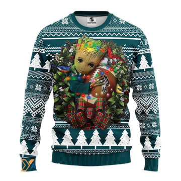 Ugly Christmas Sweater Philadelphia-Eagles, Graphic Tree Green/White