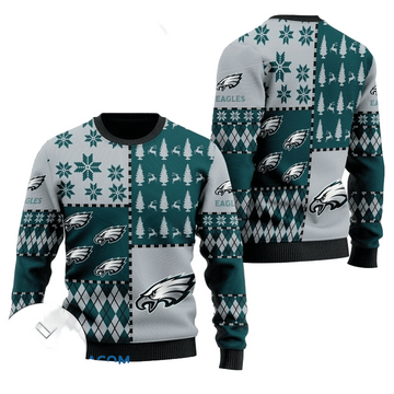 Ugly Christmas Sweater Philadelphia-Eagles, Fly Eagles Fly Green/Grey