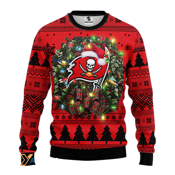 Ugly Christmas Sweater Tampa-Bay-Buccaneers, Fire The Cannons Red/Black