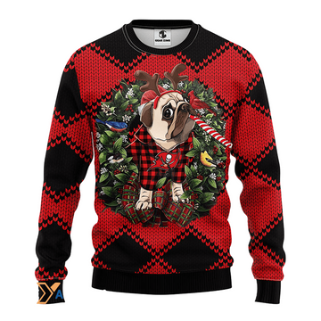 Ugly Christmas Sweater Tampa-Bay-Buccaneers, Pub Dog Red/Black