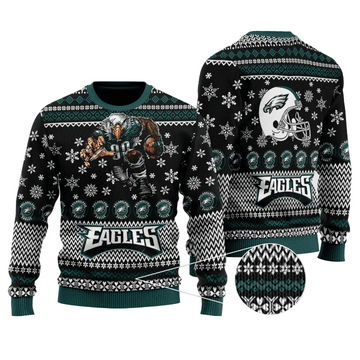 Ugly Christmas Sweater Philadelphia-Eagles, Fly Eagles Fly Green/Black