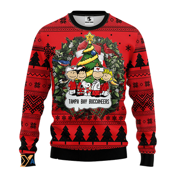 Ugly Christmas Sweater Tampa-Bay-Buccaneers, Graphics Dog Red/Black