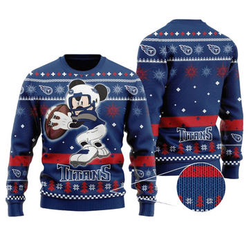 Ugly Christmas Sweater Tennessee-Titans, Graphics Mouse Navy Blue/Red