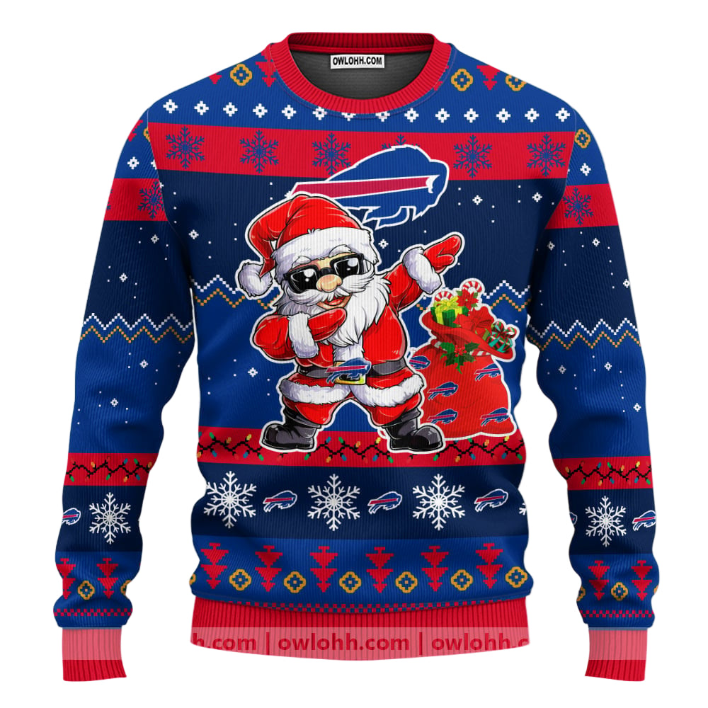 Buffalo Bills Dabbing Santa Claus Ugly Christmas Sweater BGSWT159